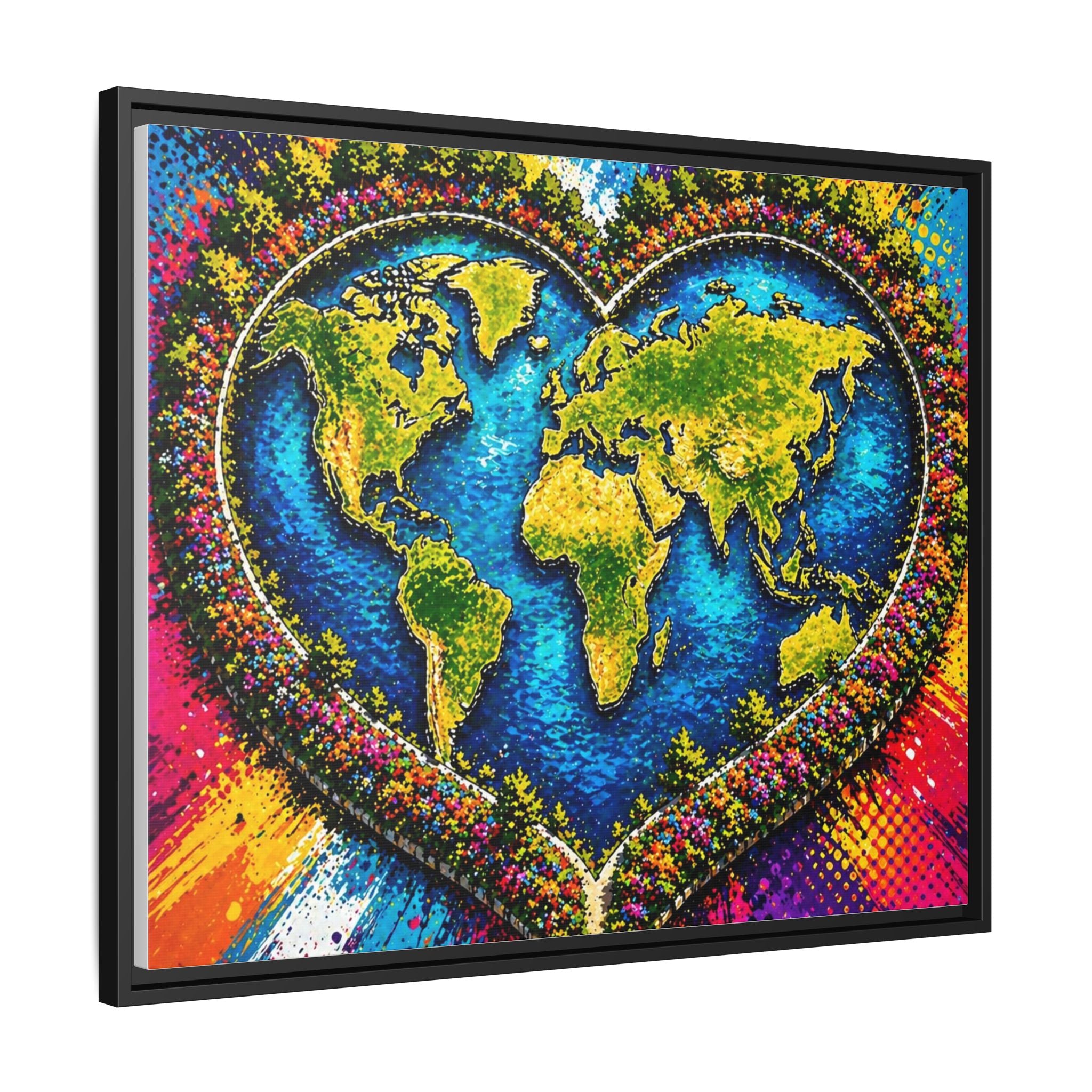 LinkHearts™ Framed Matte Canvas Wall Art — Multi‑Color