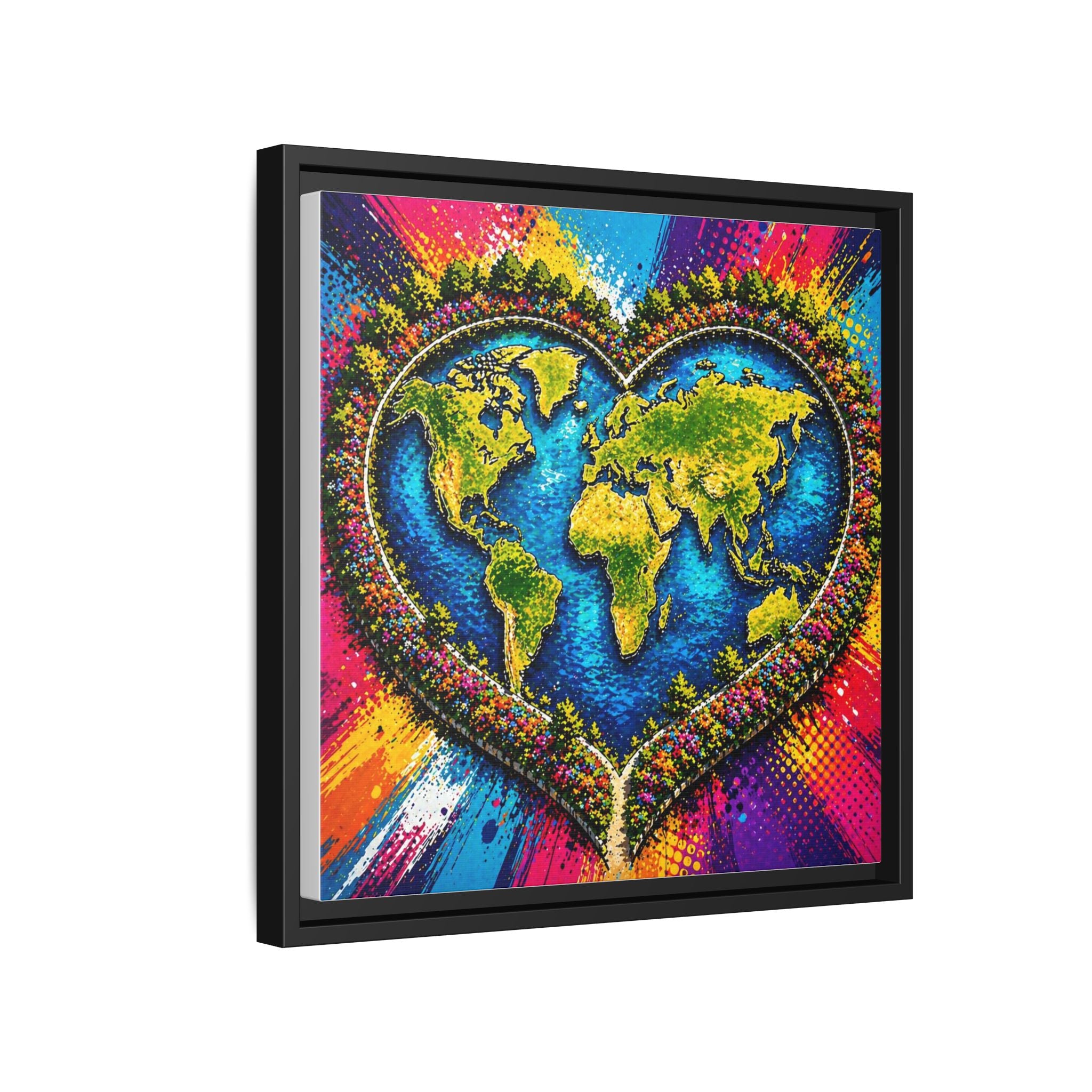 LinkHearts™ Framed Matte Canvas Wall Art — Multi‑Color