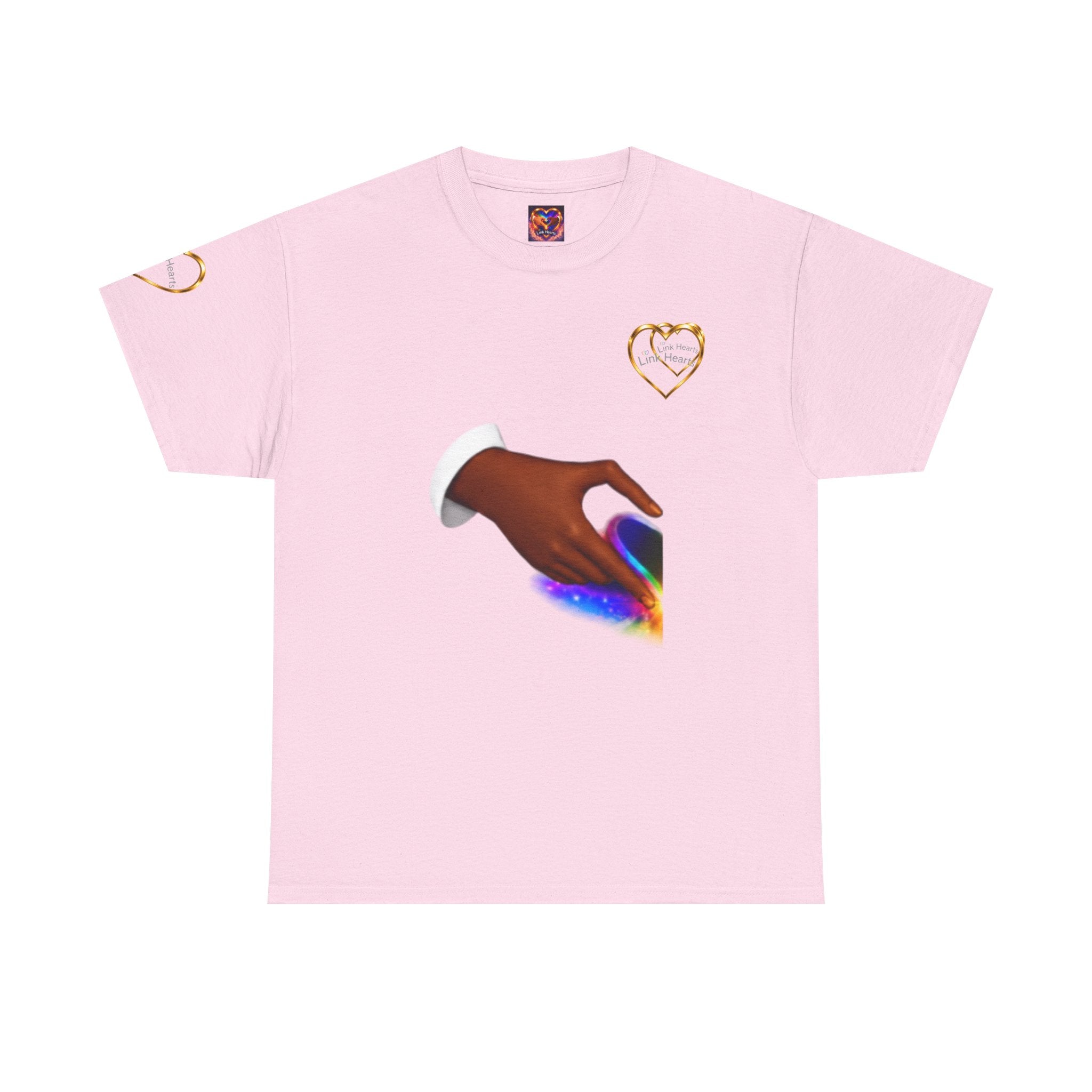 Link Hearts Unity Tee — Matching Rainbow Heart Couple Shirt (Love Wins)
