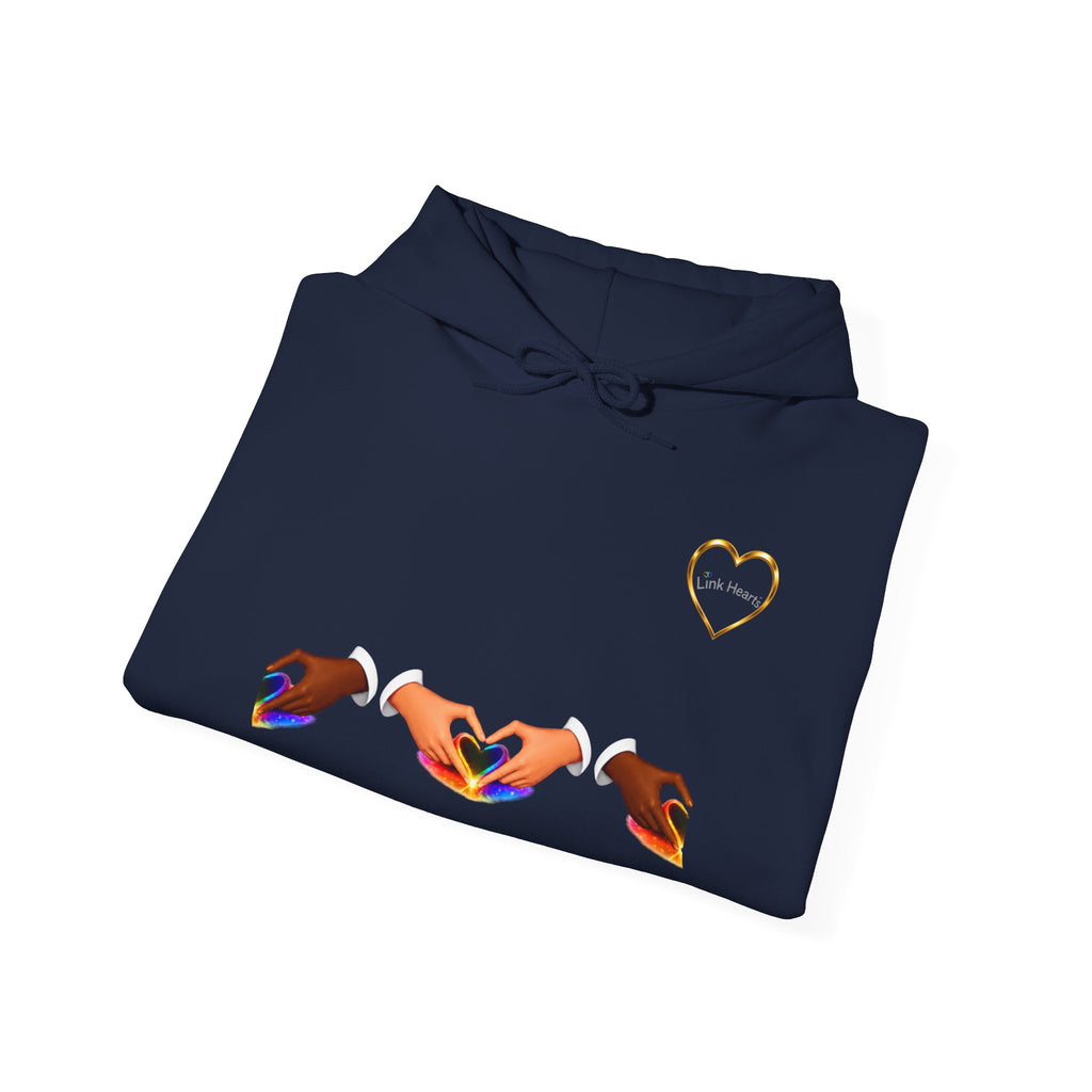 Hoodie — Rainbow Heart Hands Graphic Pullover