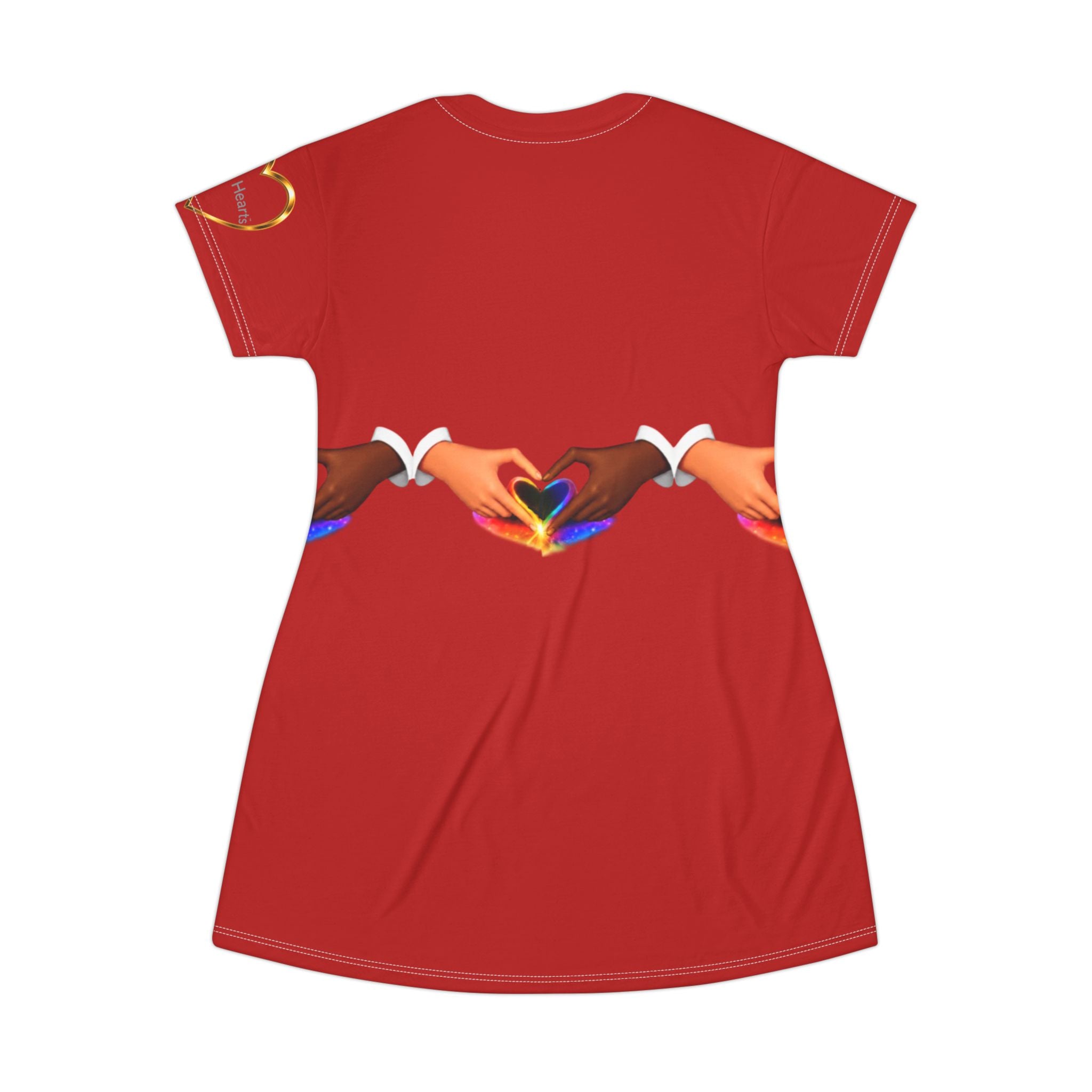 Link Hearts™ Unity T-Shirt Dress — All-Over Print