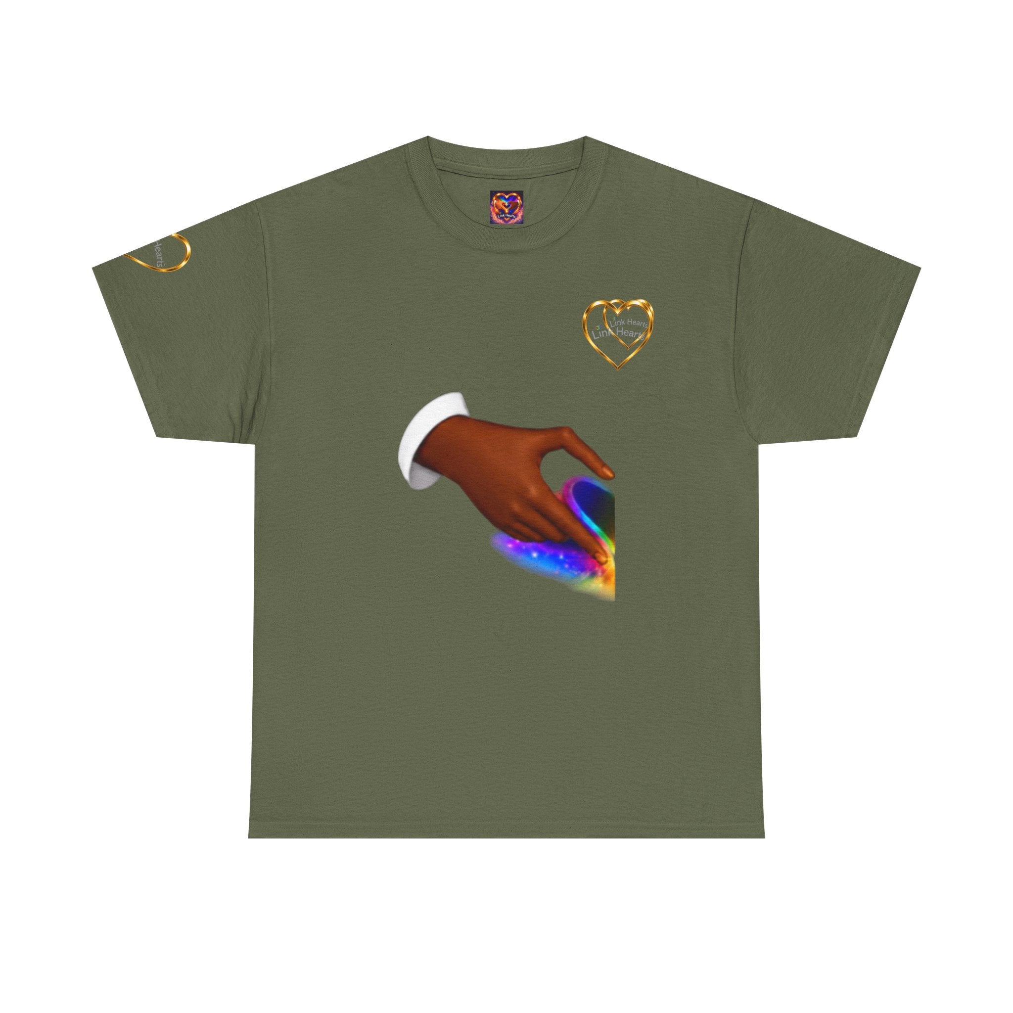 Link Hearts Unity Tee — Matching Rainbow Heart Couple Shirt (Love Wins)
