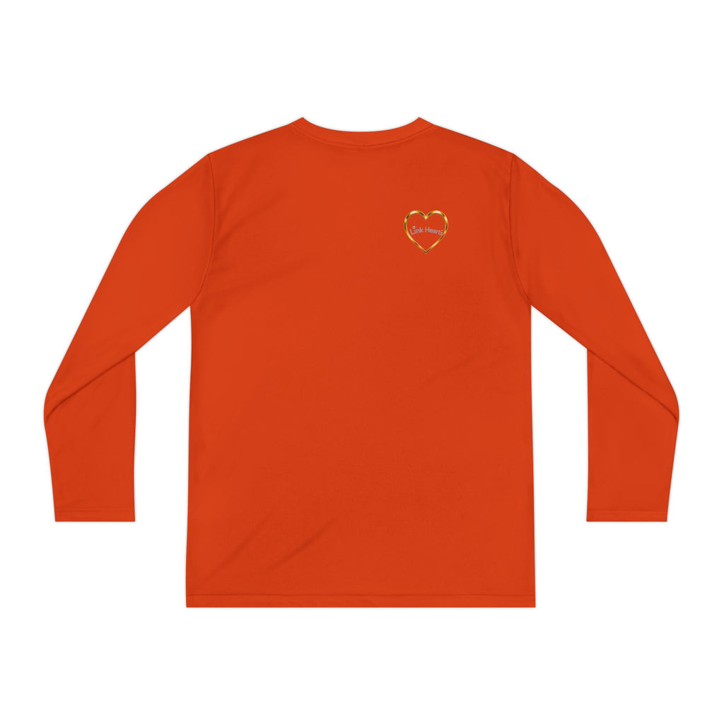 Link Hearts™ Youth Long Sleeve Tee – Rainbow Hand Heart Design (Love Unity)