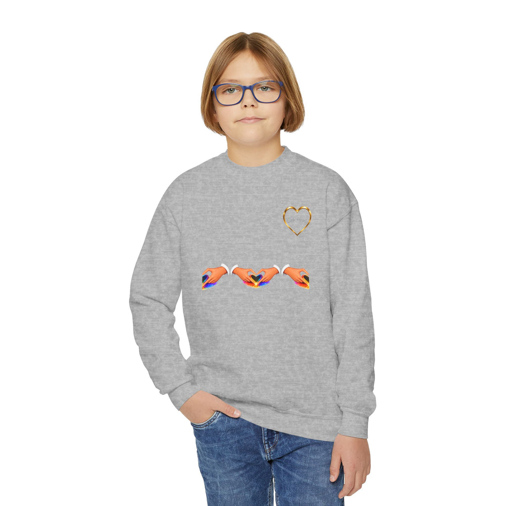 Link Hearts™ Youth Crewneck Sweatshirt — Kids' Heart Link Graphic Pullover