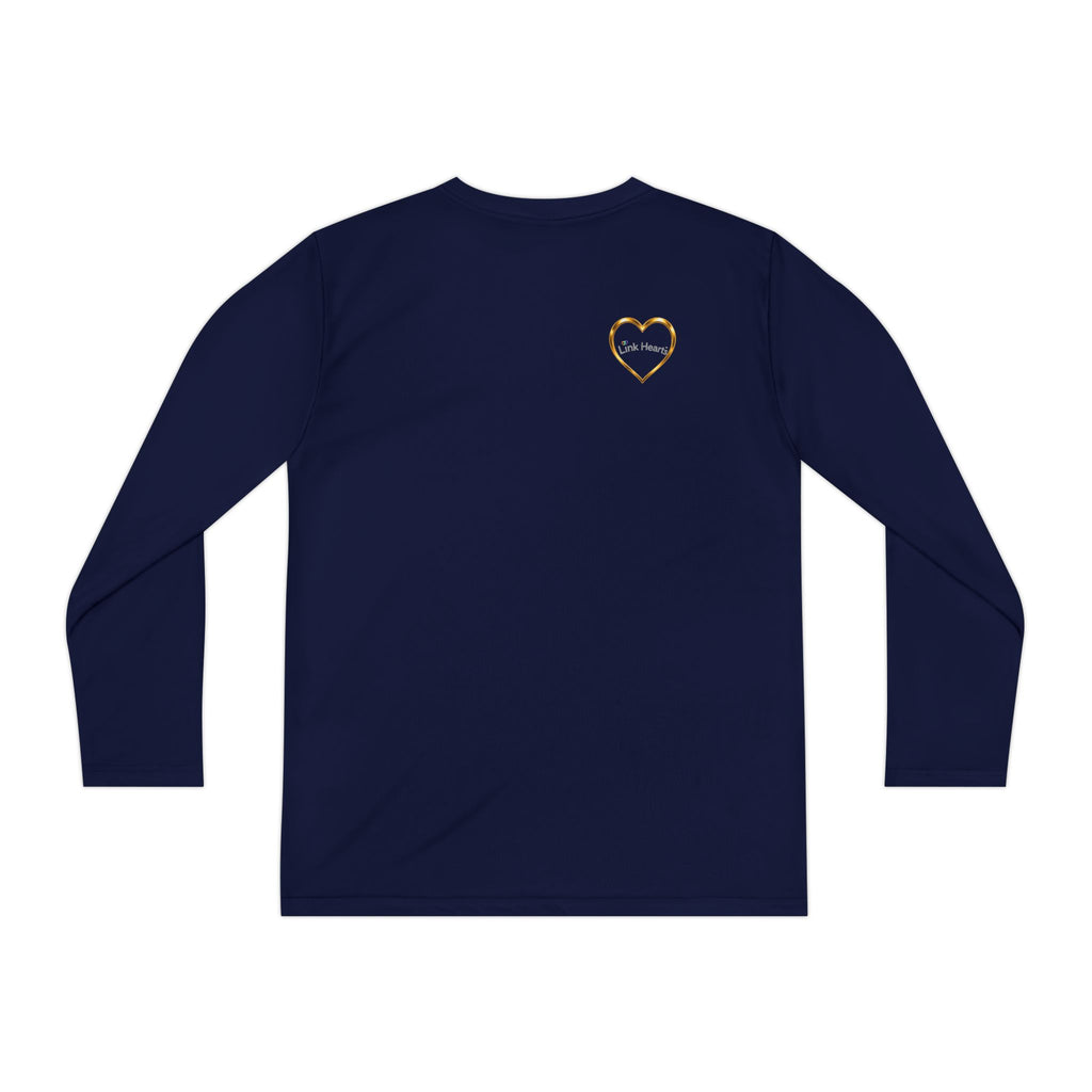 Link Hearts™ Youth Long Sleeve Tee – Rainbow Hand Heart Design (Love Unity)