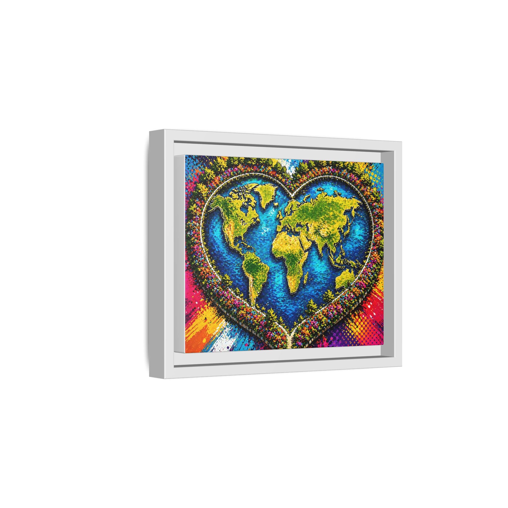 LinkHearts™ Framed Matte Canvas Wall Art — Multi‑Color