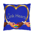 Link Hearts Outdoor Pillow — Rainbow Heart Hands Design
