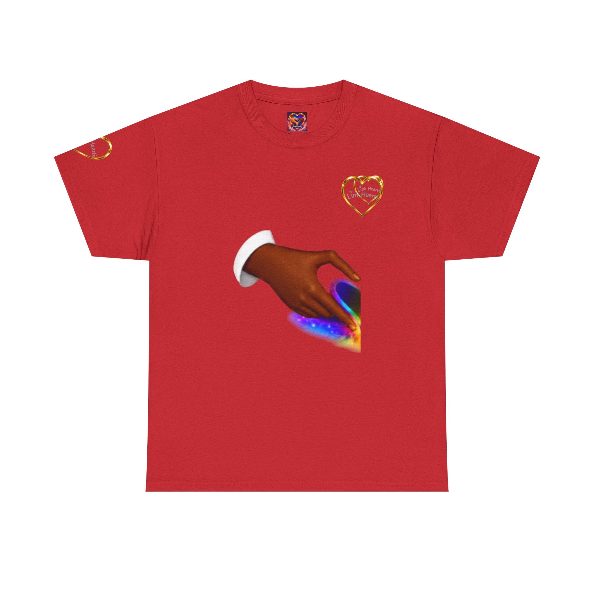 Link Hearts Unity Tee — Matching Rainbow Heart Couple Shirt (Love Wins)