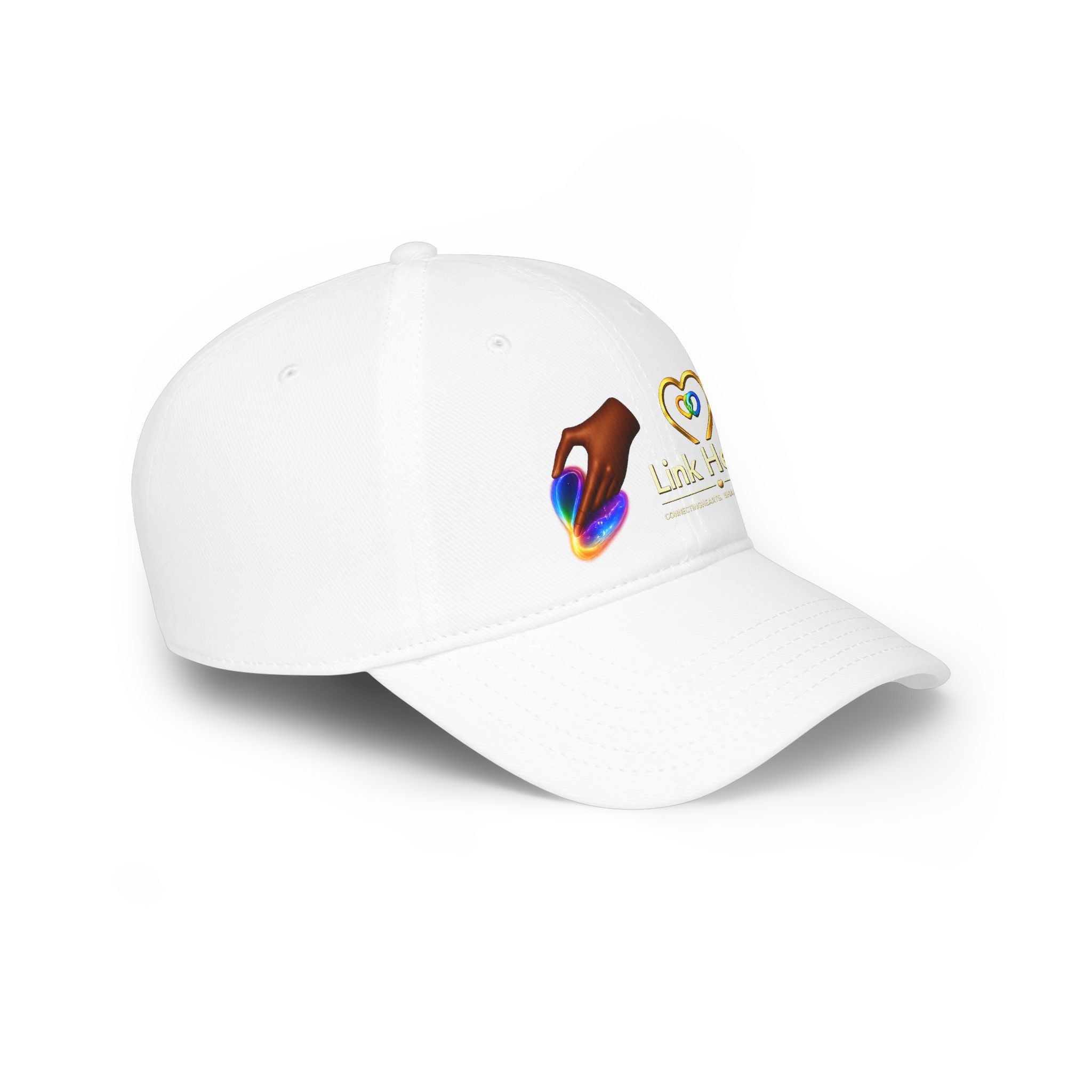 Link Hearts Red Baseball Cap — Rainbow Heart Low Profile Cap