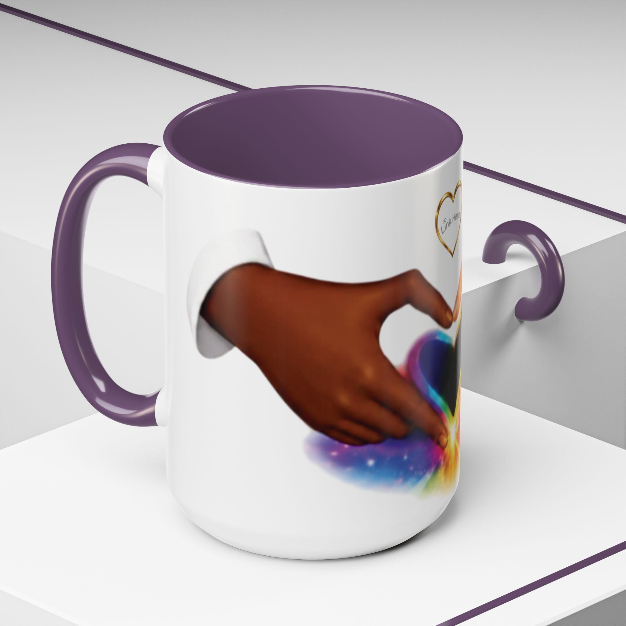 Link Hearts™ - Rainbow Unity Heart Mug.