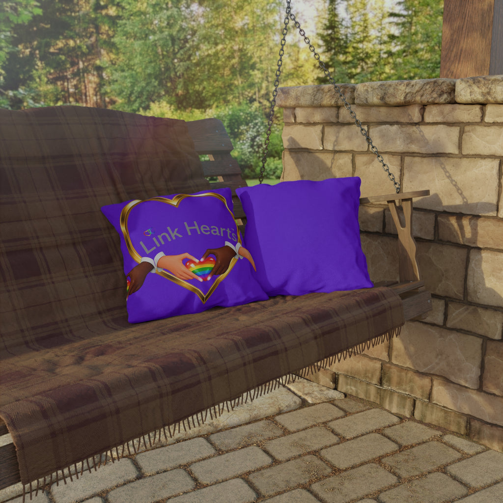 Outdoor Pillow — Link Hearts Rainbow Hands Decorative Cushion
