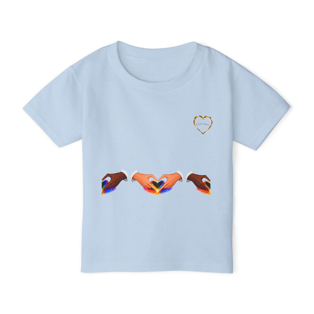 Toddler T‑Shirt — Rainbow Heart Hands Graphic, Inclusive Love Kids Tee