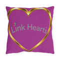 Link Hearts Outdoor Pillow — Rainbow Hands Heart Design
