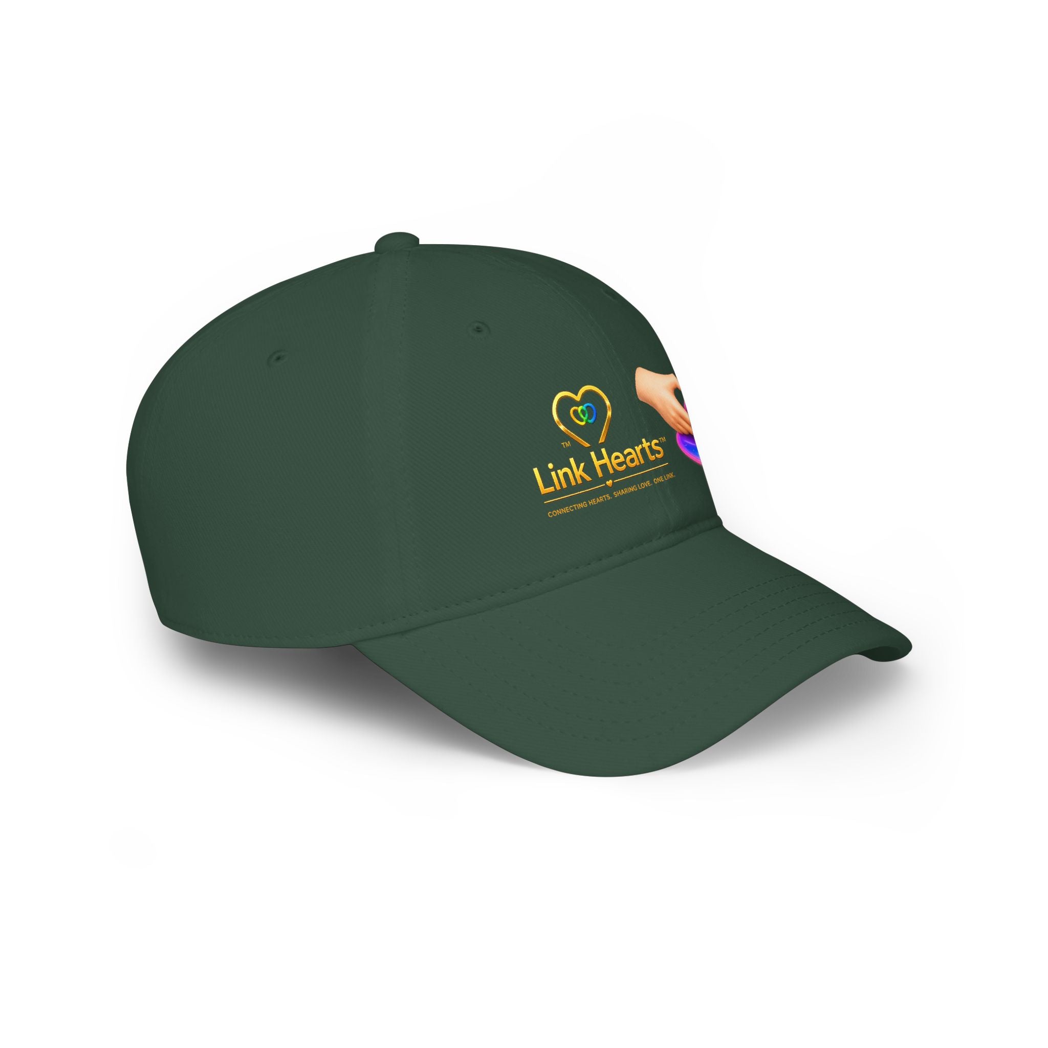 Link Hearts Rainbow Heart Embroidered Couples Baseball Cap — Charity Donation Hat