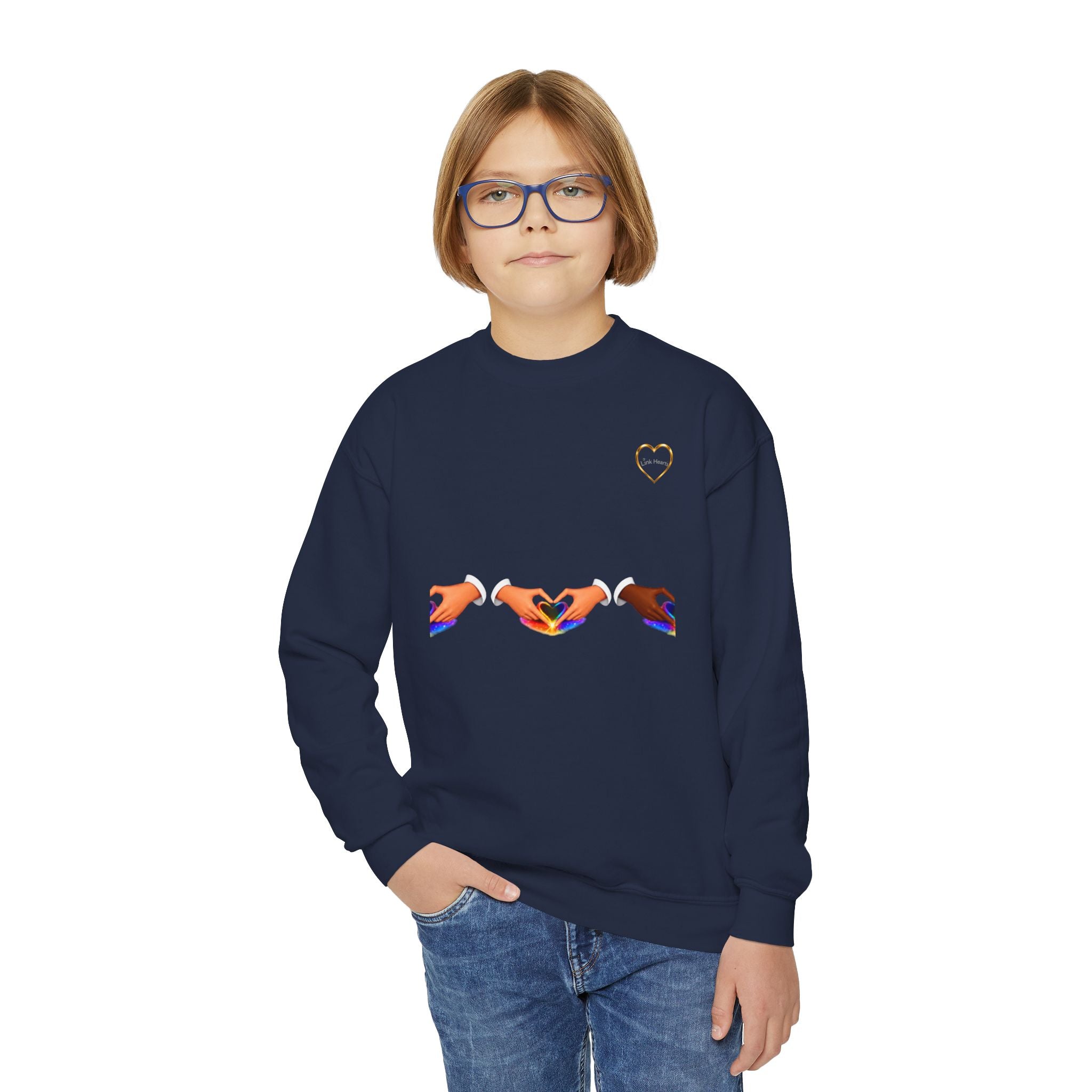 Link Hearts™ Unity Crewneck Sweatshirt — Youth Crewneck