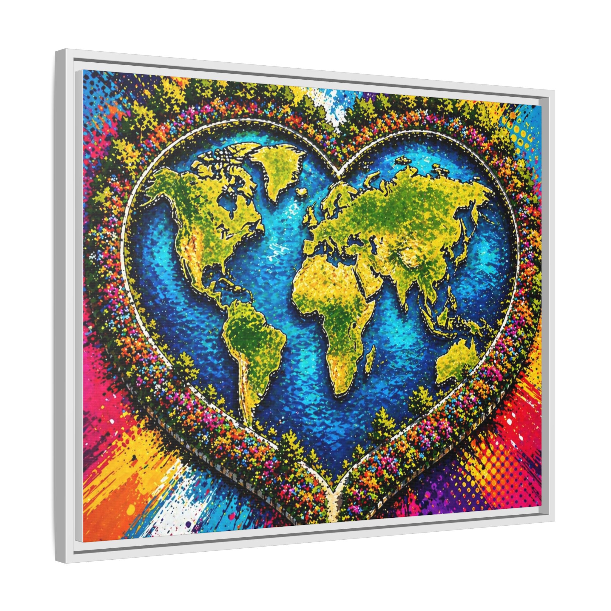 LinkHearts™ Framed Matte Canvas Wall Art — Multi‑Color