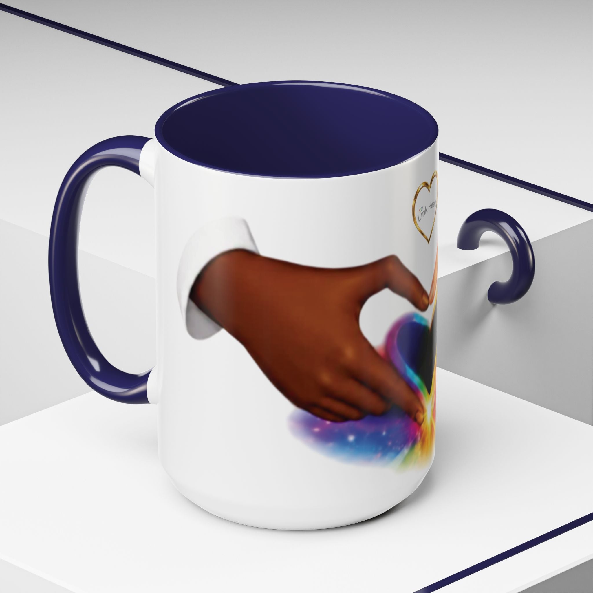 Link Hearts™ - Rainbow Unity Heart Mug.