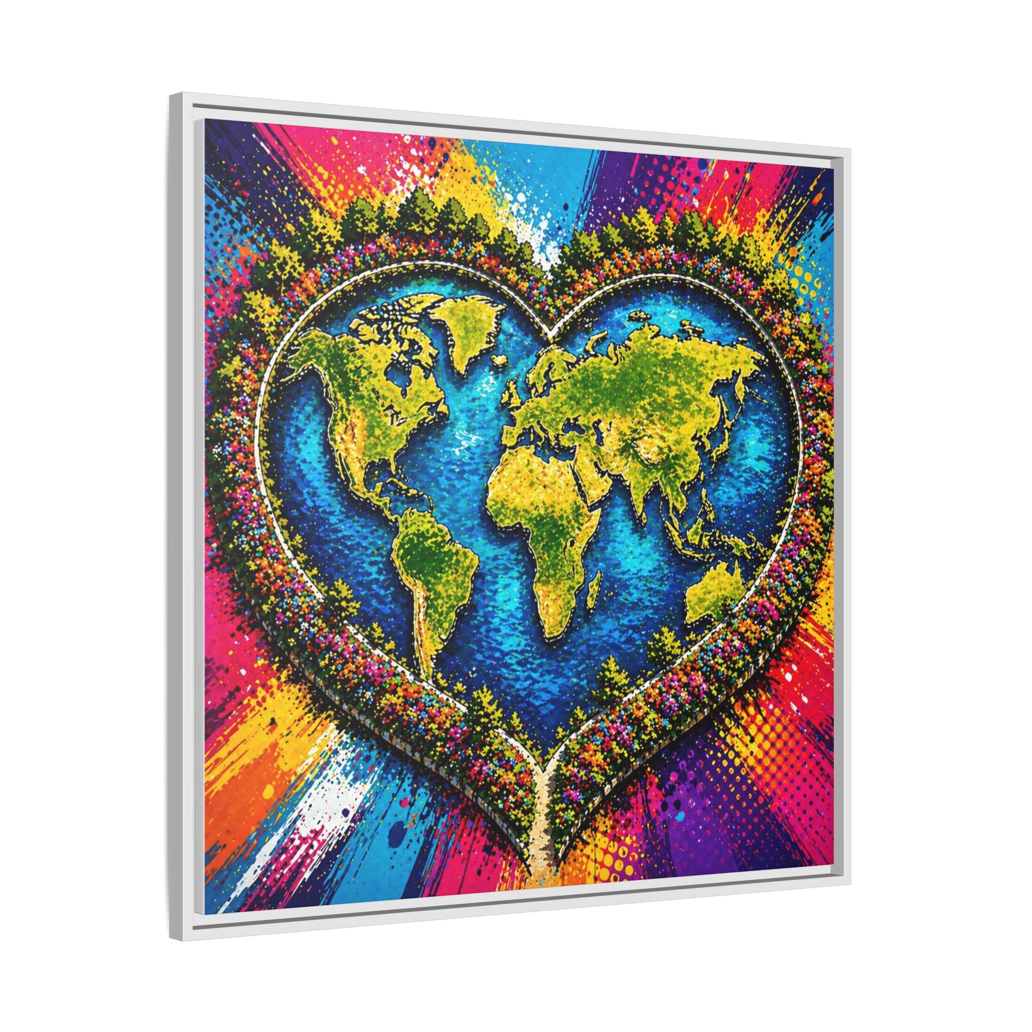 LinkHearts™ Framed Matte Canvas Wall Art — Multi‑Color