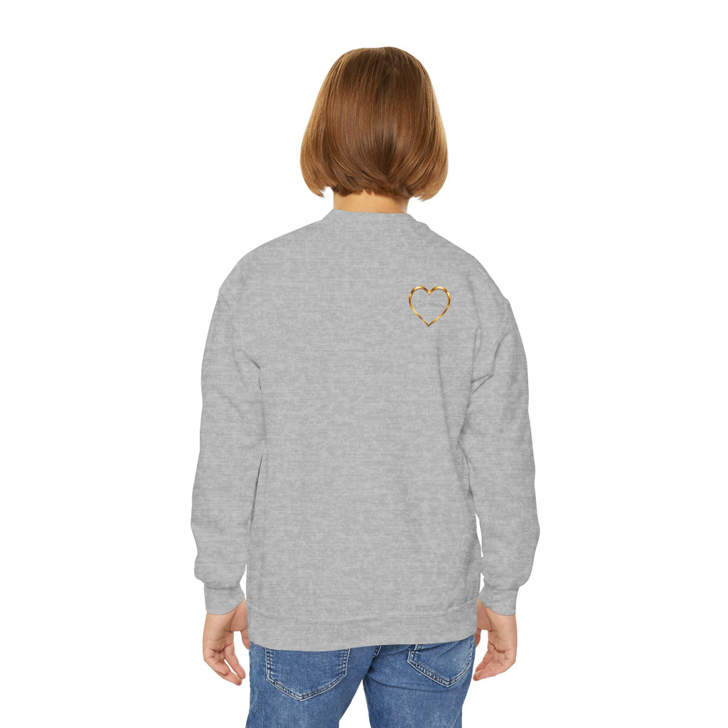 Link Hearts™ Youth Crewneck Sweatshirt — Cute Interlinked Hearts Graphic for Kids