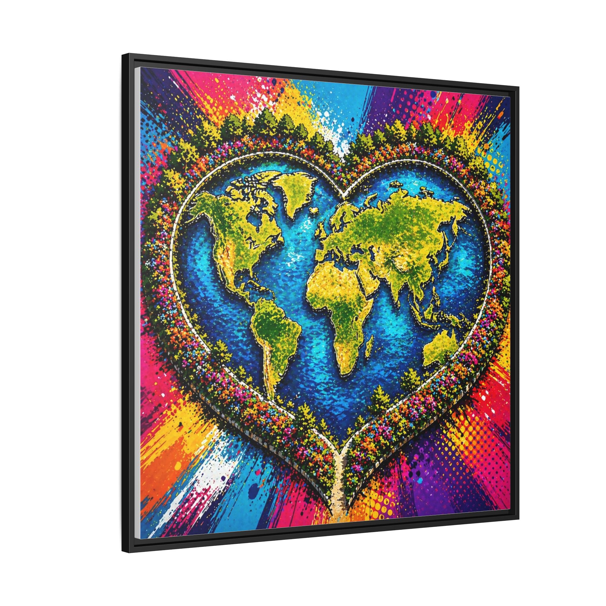 LinkHearts™ Framed Matte Canvas Wall Art — Multi‑Color