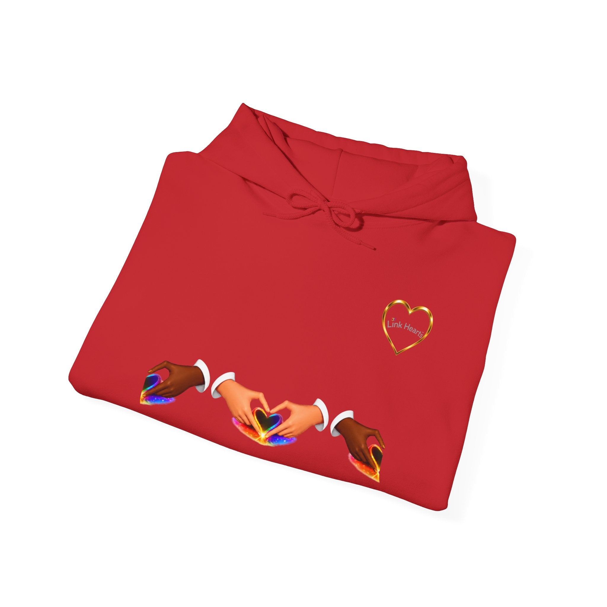 Hoodie — Rainbow Heart Hands Graphic Pullover