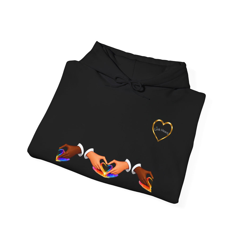 Hoodie — Rainbow Heart Hands Graphic Pullover