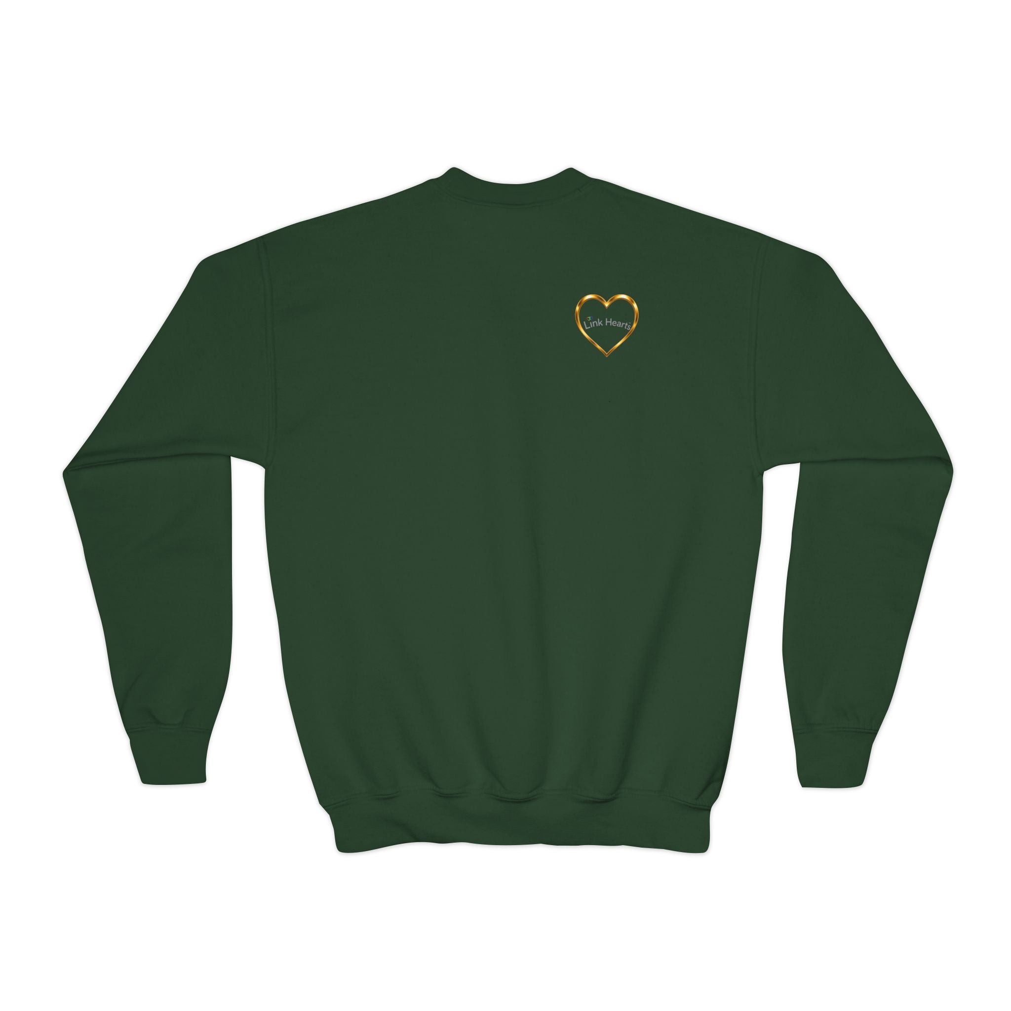 Link Hearts™ Youth Crewneck Sweatshirt — Cute Interlinked Hearts Graphic for Kids