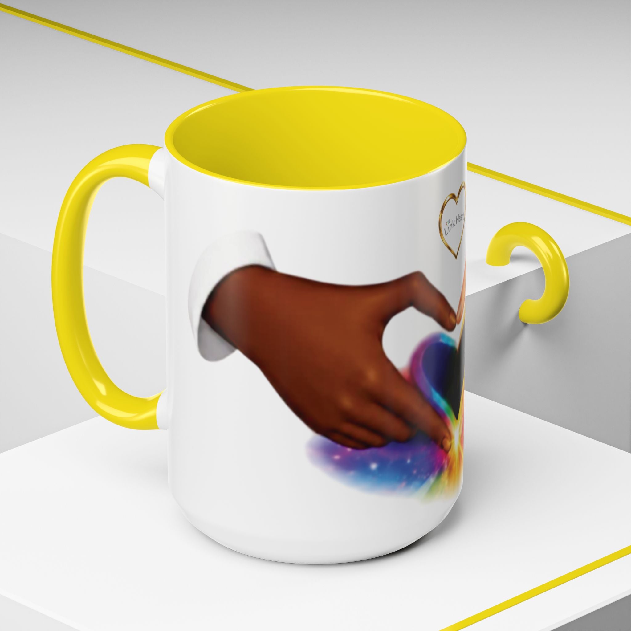 Link Hearts™ - Rainbow Unity Heart Mug.