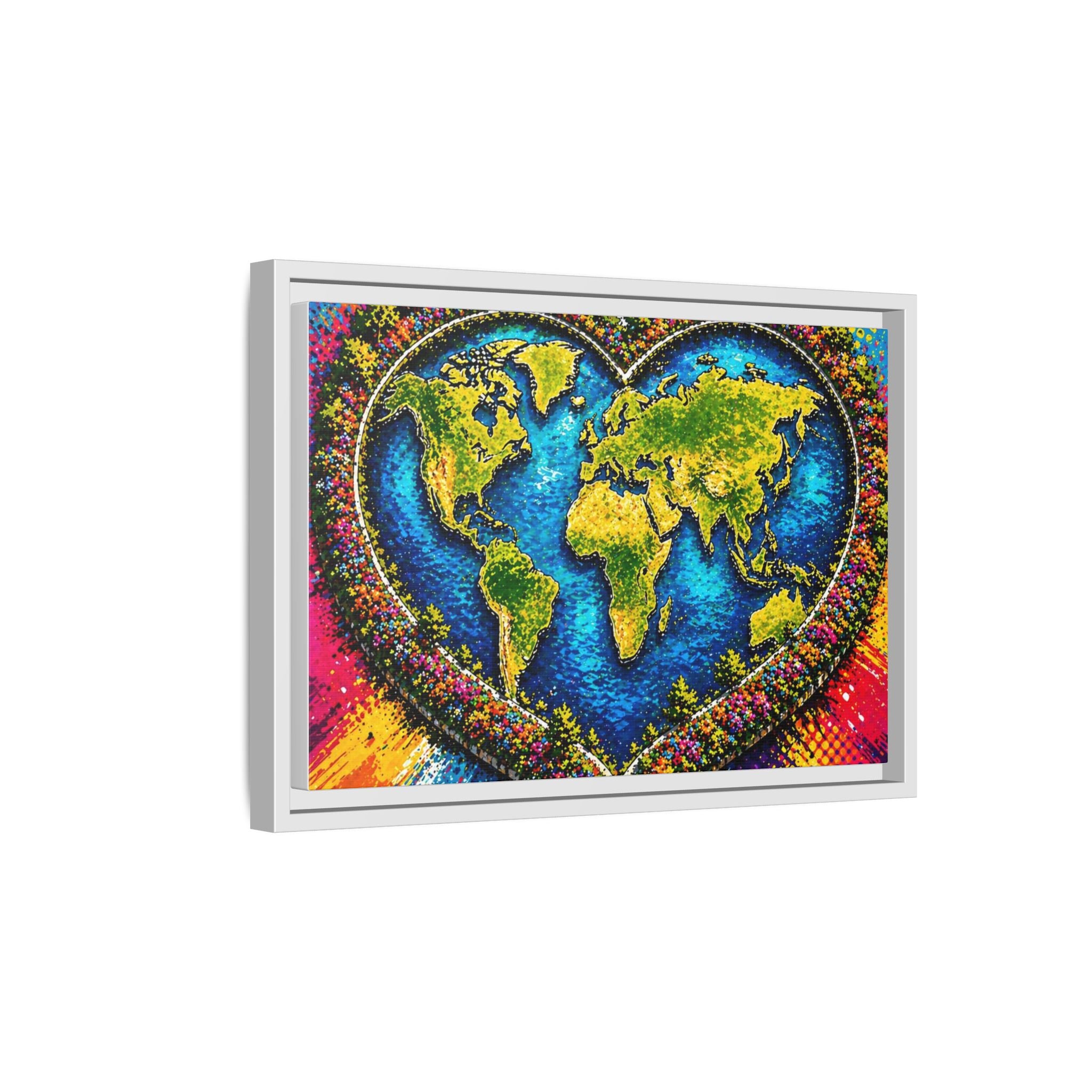 LinkHearts™ Framed Matte Canvas Wall Art — Multi‑Color