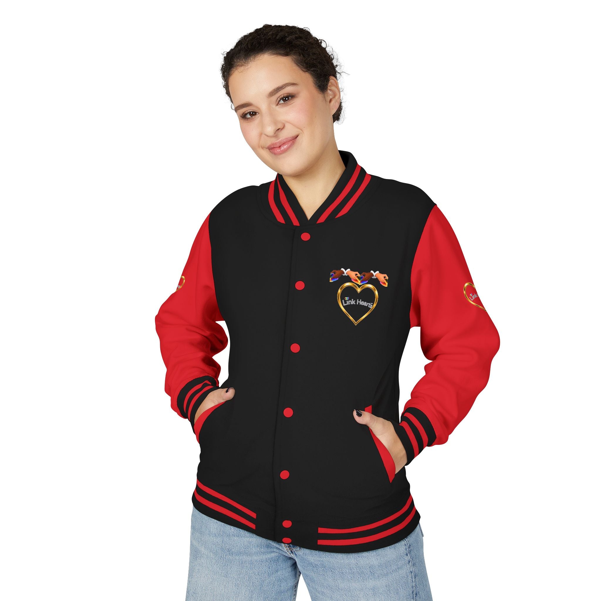 Link Hearts™ Premium Varsity Jacket – Wear the Movement.