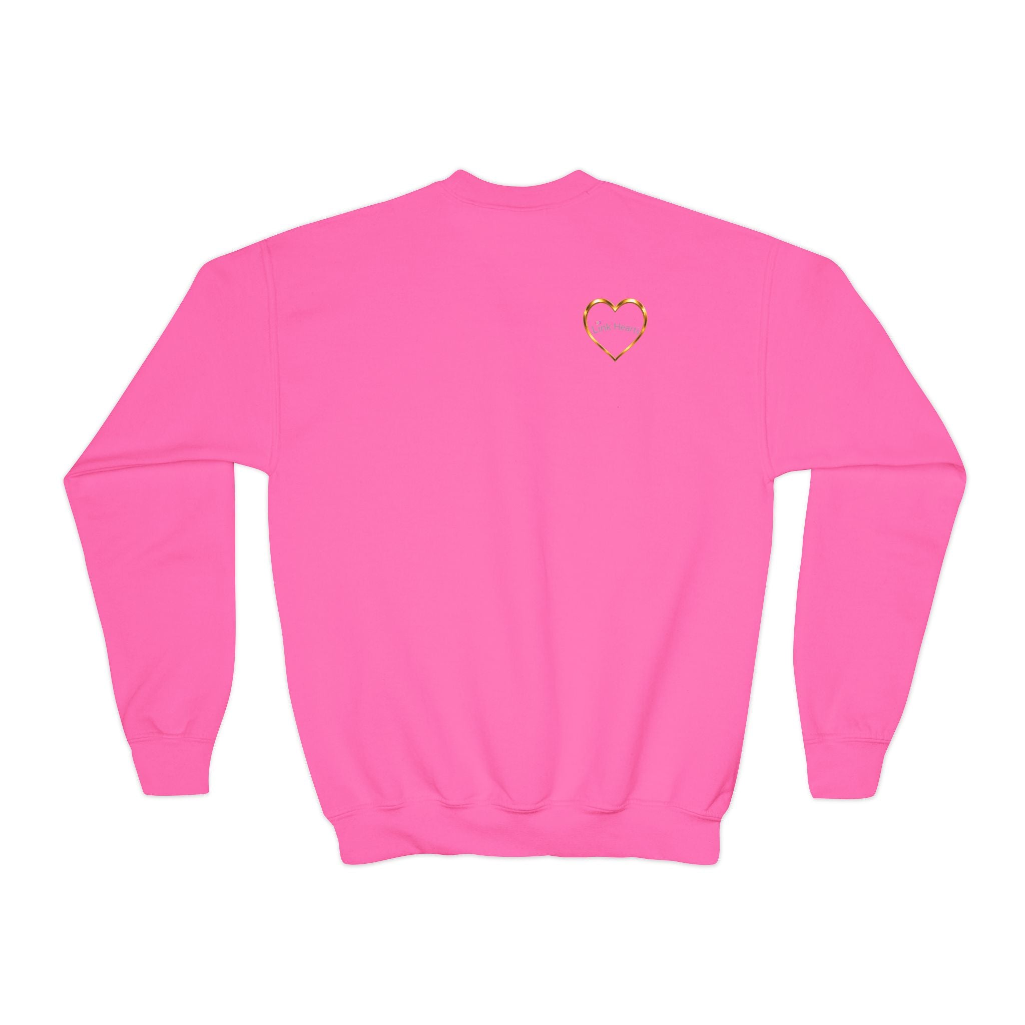 Link Hearts™ Youth Crewneck Sweatshirt — Cute Interlinked Hearts Graphic for Kids