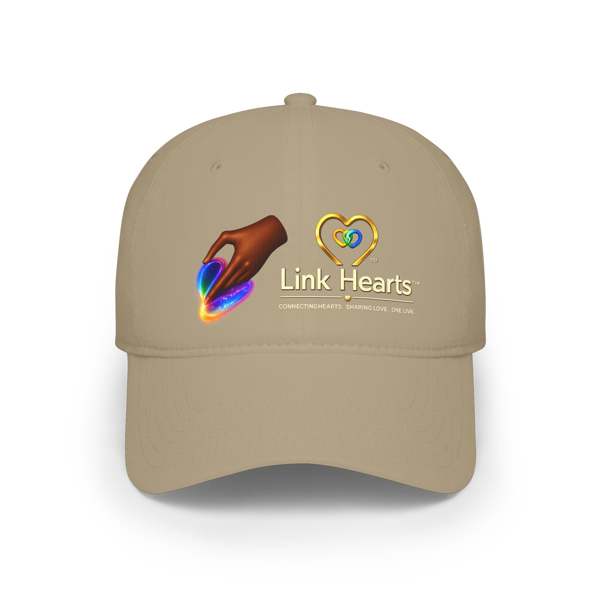 Link Hearts Red Baseball Cap — Rainbow Heart Low Profile Cap