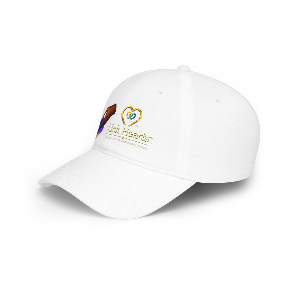 Link Hearts Red Baseball Cap — Rainbow Heart Low Profile Cap