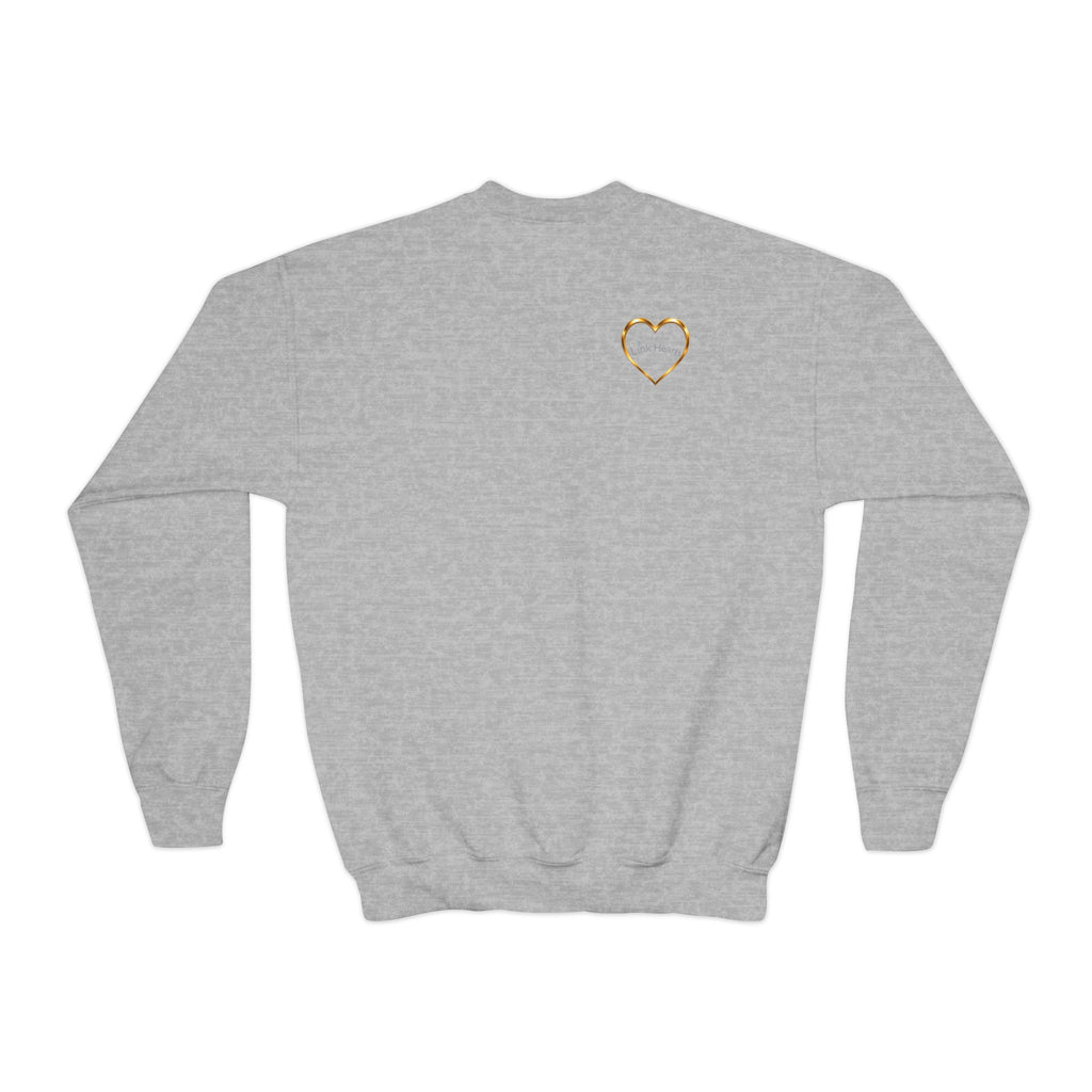 Link Hearts™ Youth Crewneck Sweatshirt — Cute Interlinked Hearts Graphic for Kids