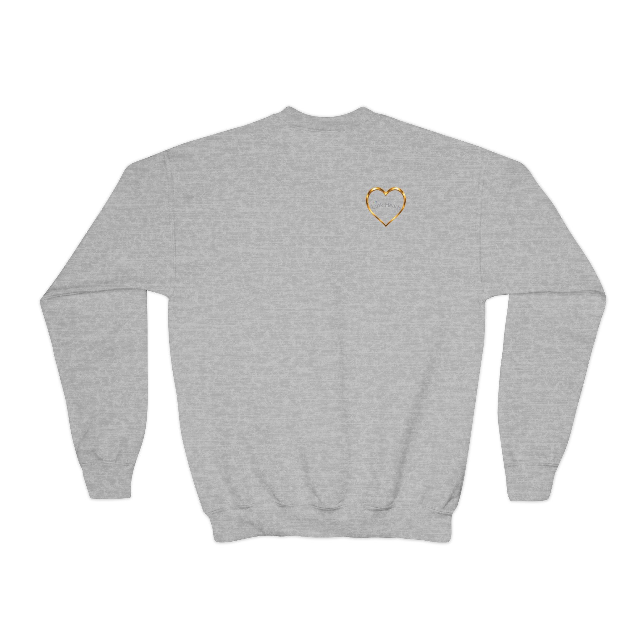Link Hearts™ Youth Crewneck Sweatshirt — Cute Interlinked Hearts Graphic for Kids