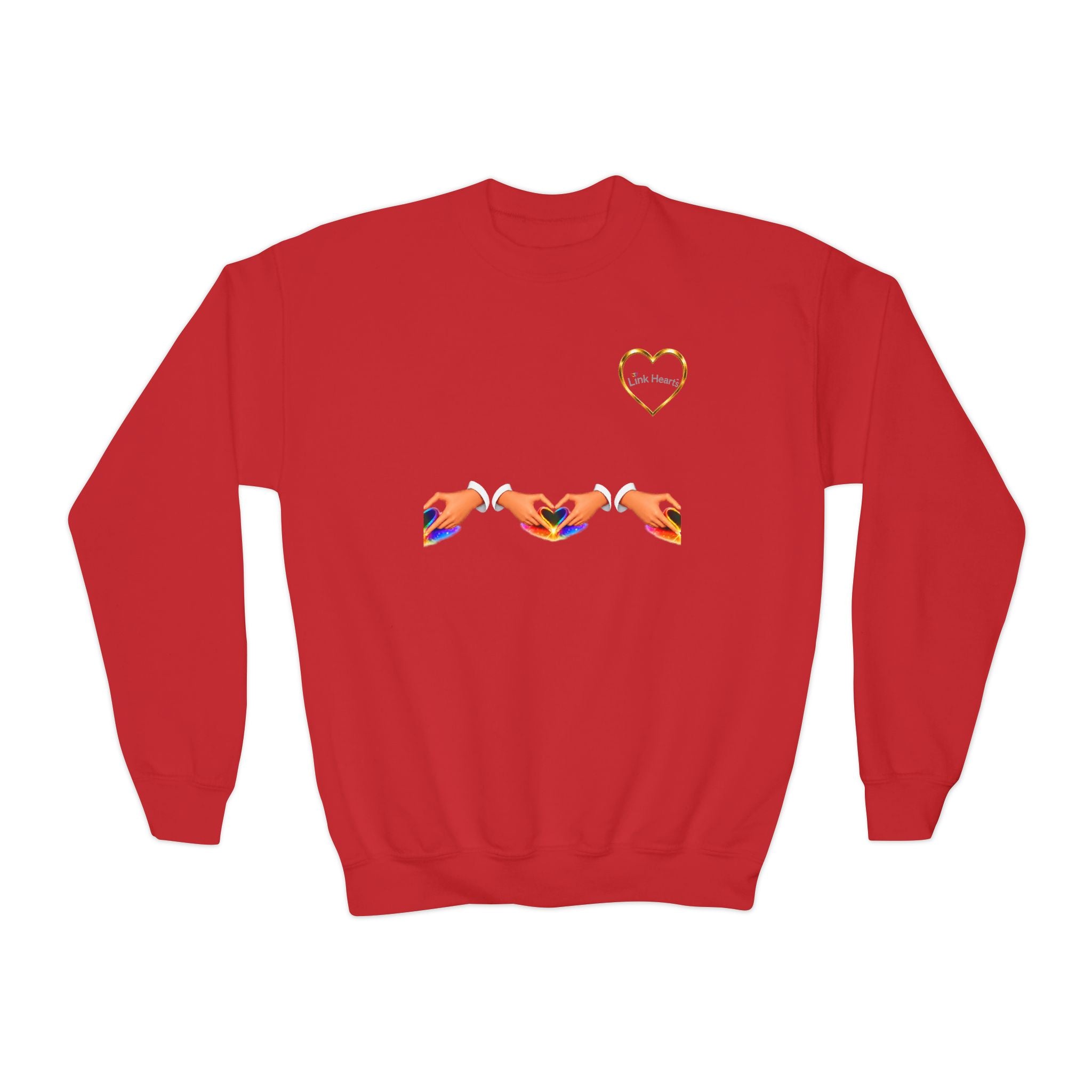 Link Hearts™ Youth Crewneck Sweatshirt — Kids' Heart Link Graphic Pullover