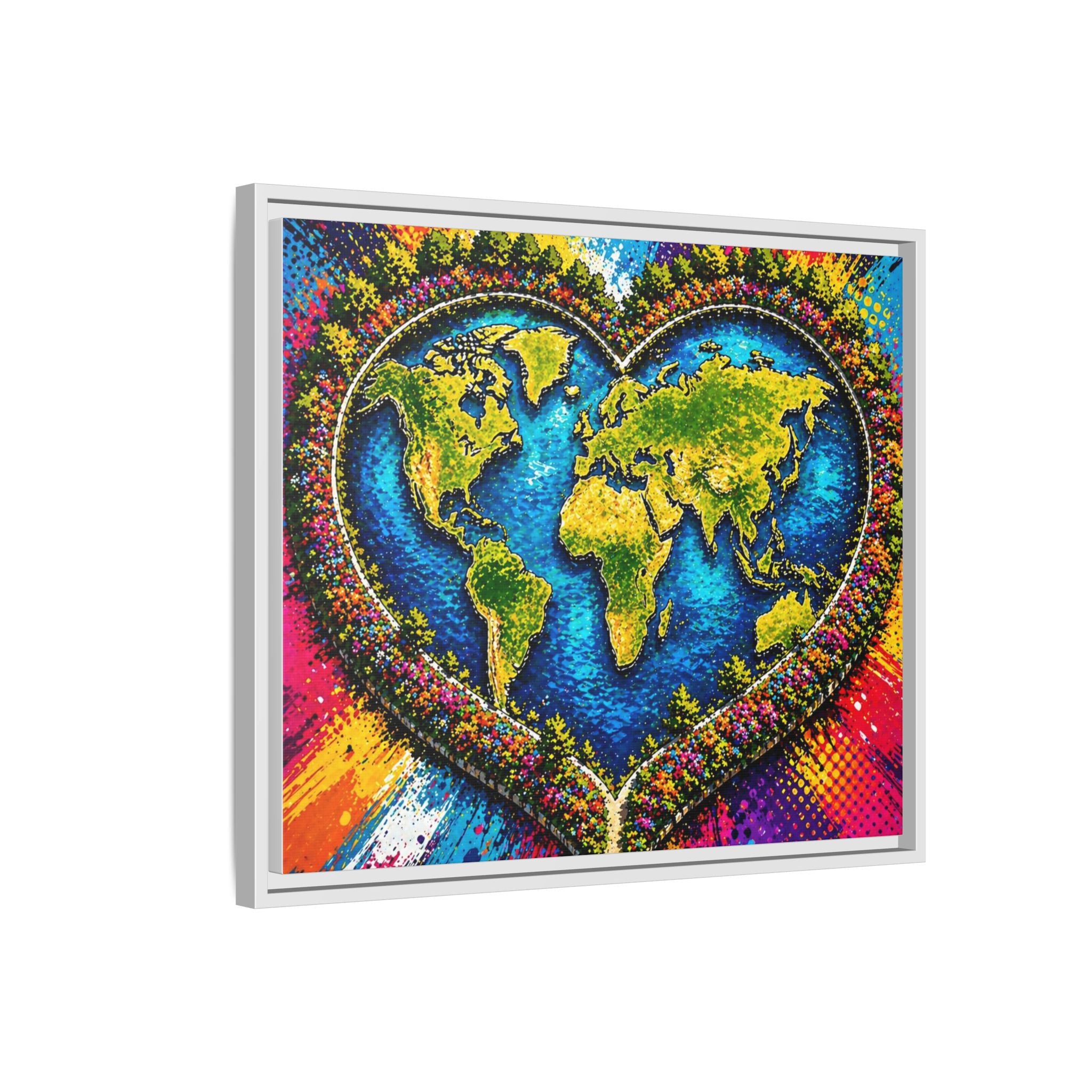 LinkHearts™ Framed Matte Canvas Wall Art — Multi‑Color