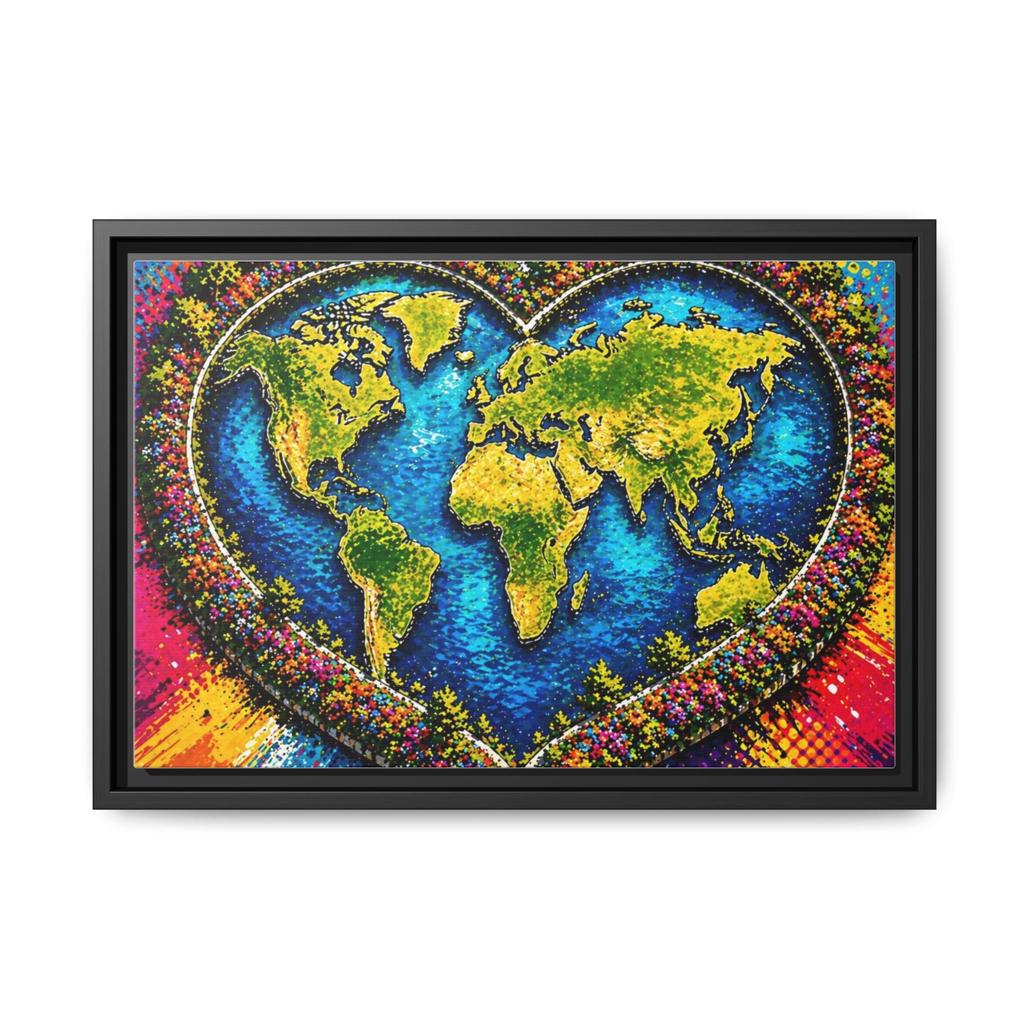 LinkHearts™ Framed Matte Canvas Wall Art — Multi‑Color