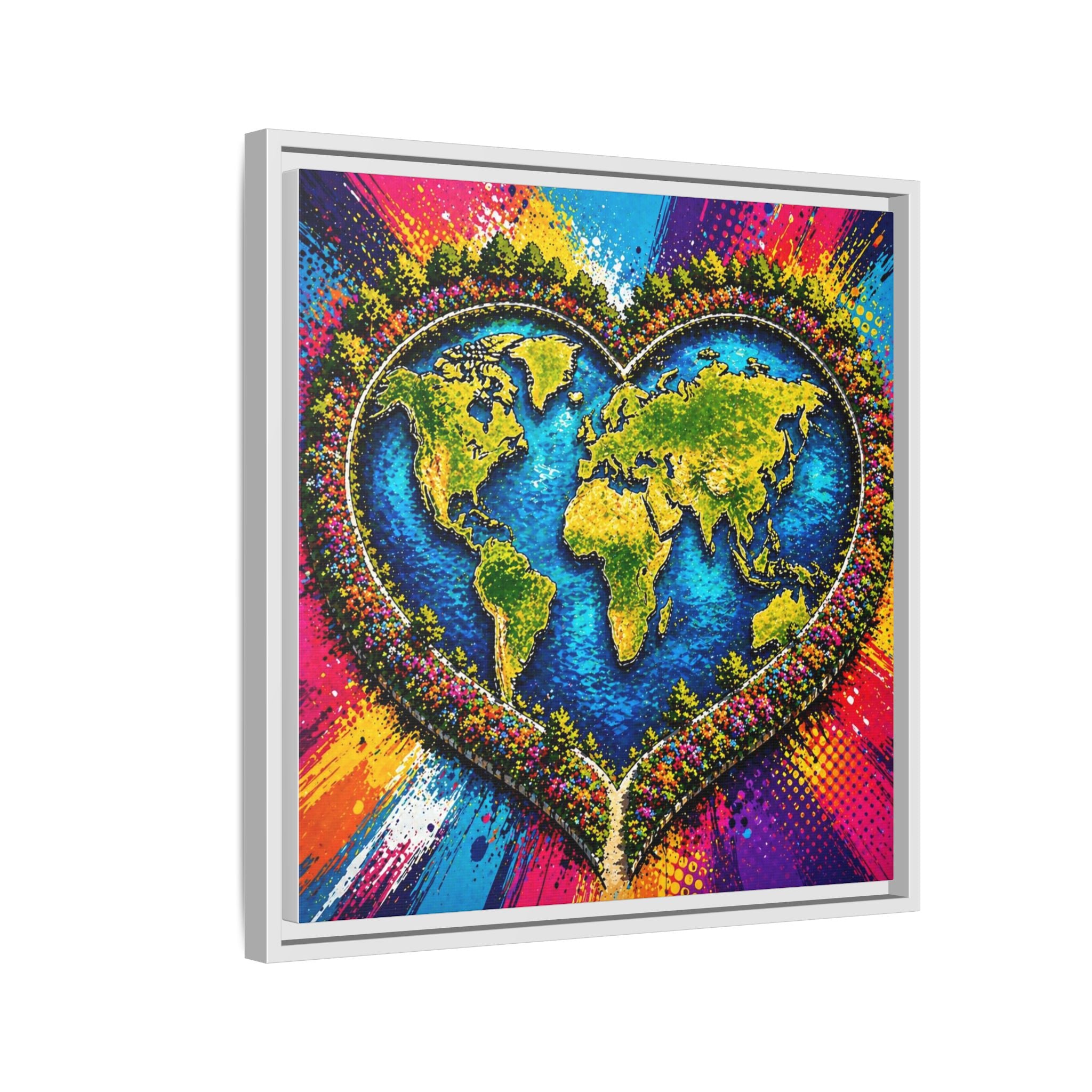 LinkHearts™ Framed Matte Canvas Wall Art — Multi‑Color
