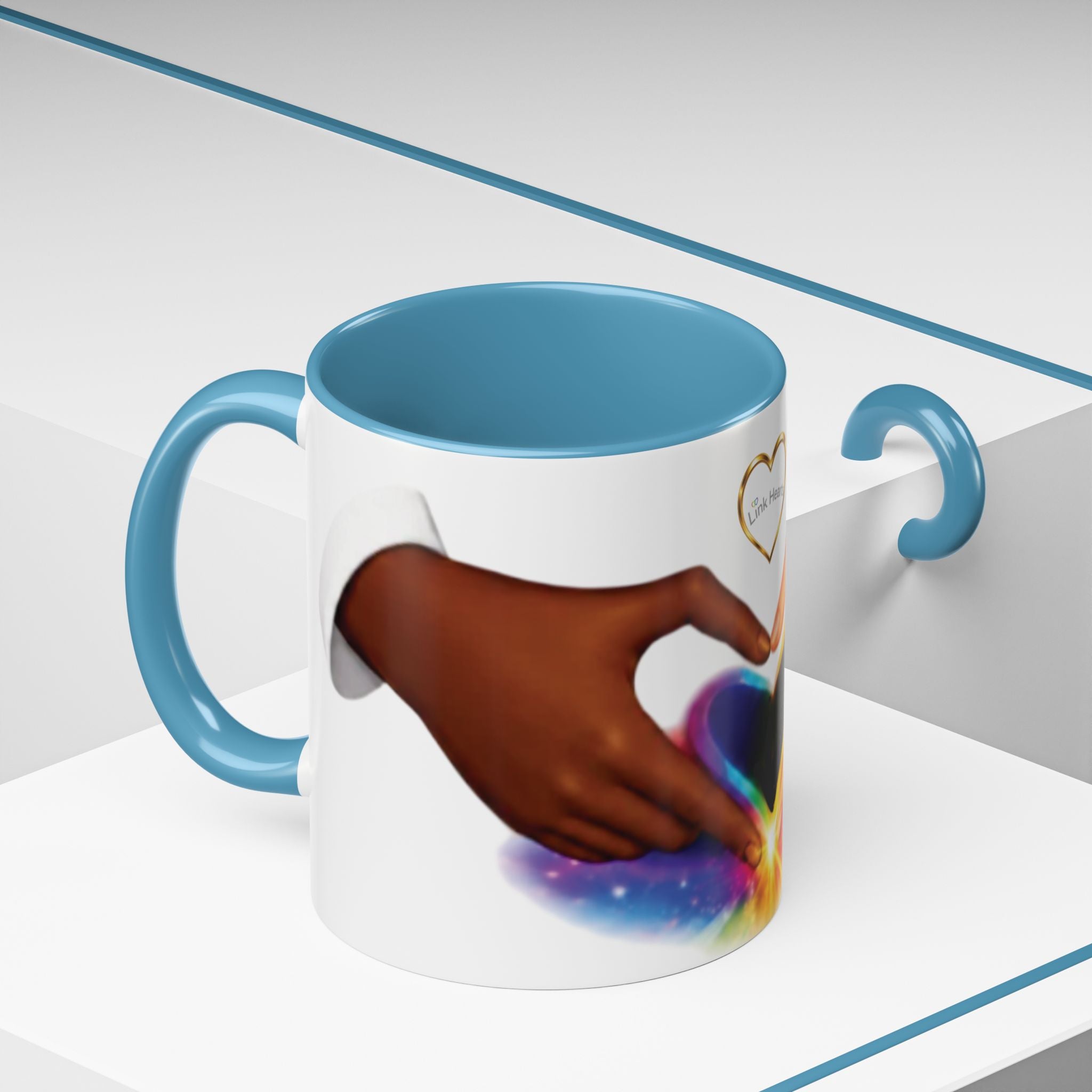 Link Hearts™ - Rainbow Unity Heart Mug.