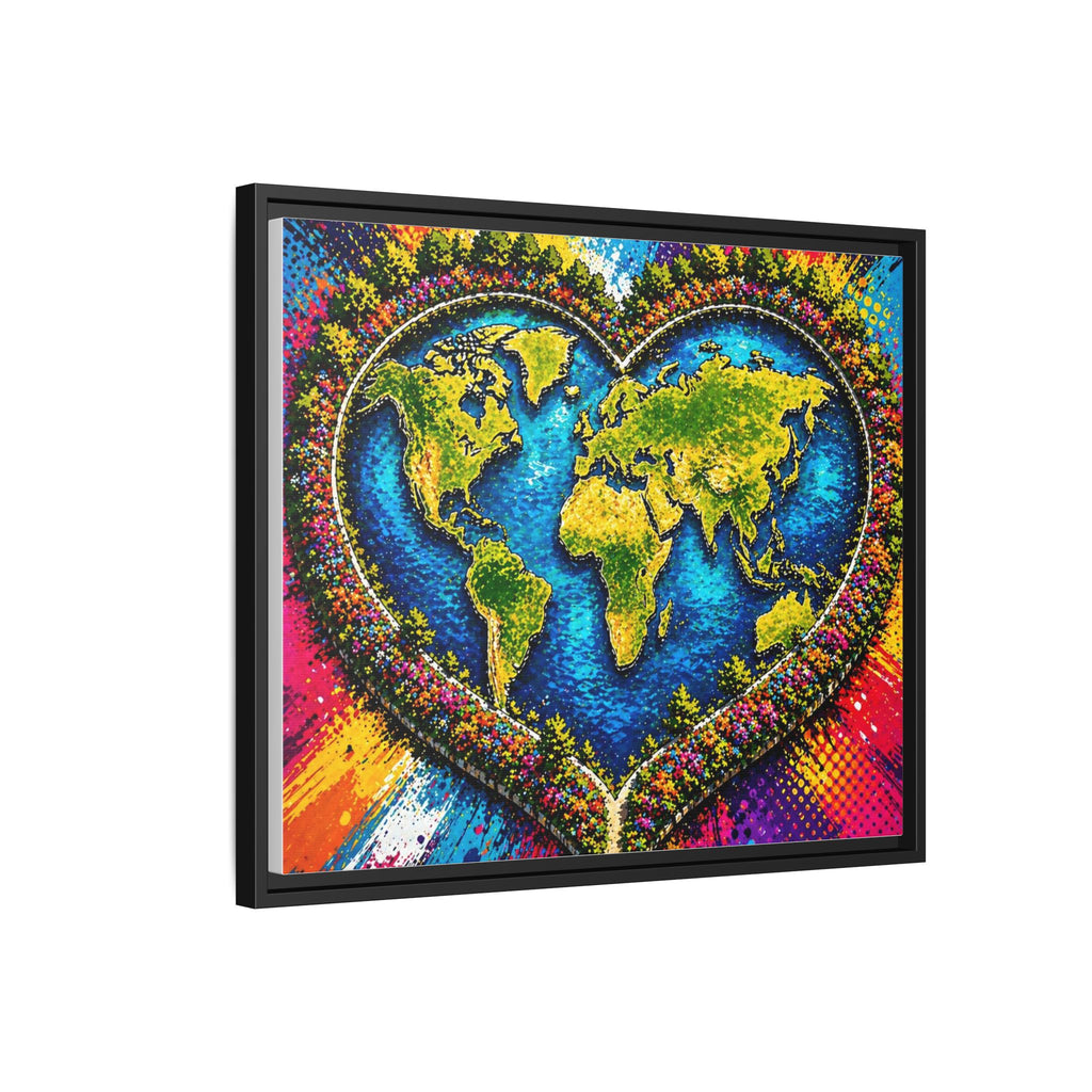LinkHearts™ Framed Matte Canvas Wall Art — Multi‑Color