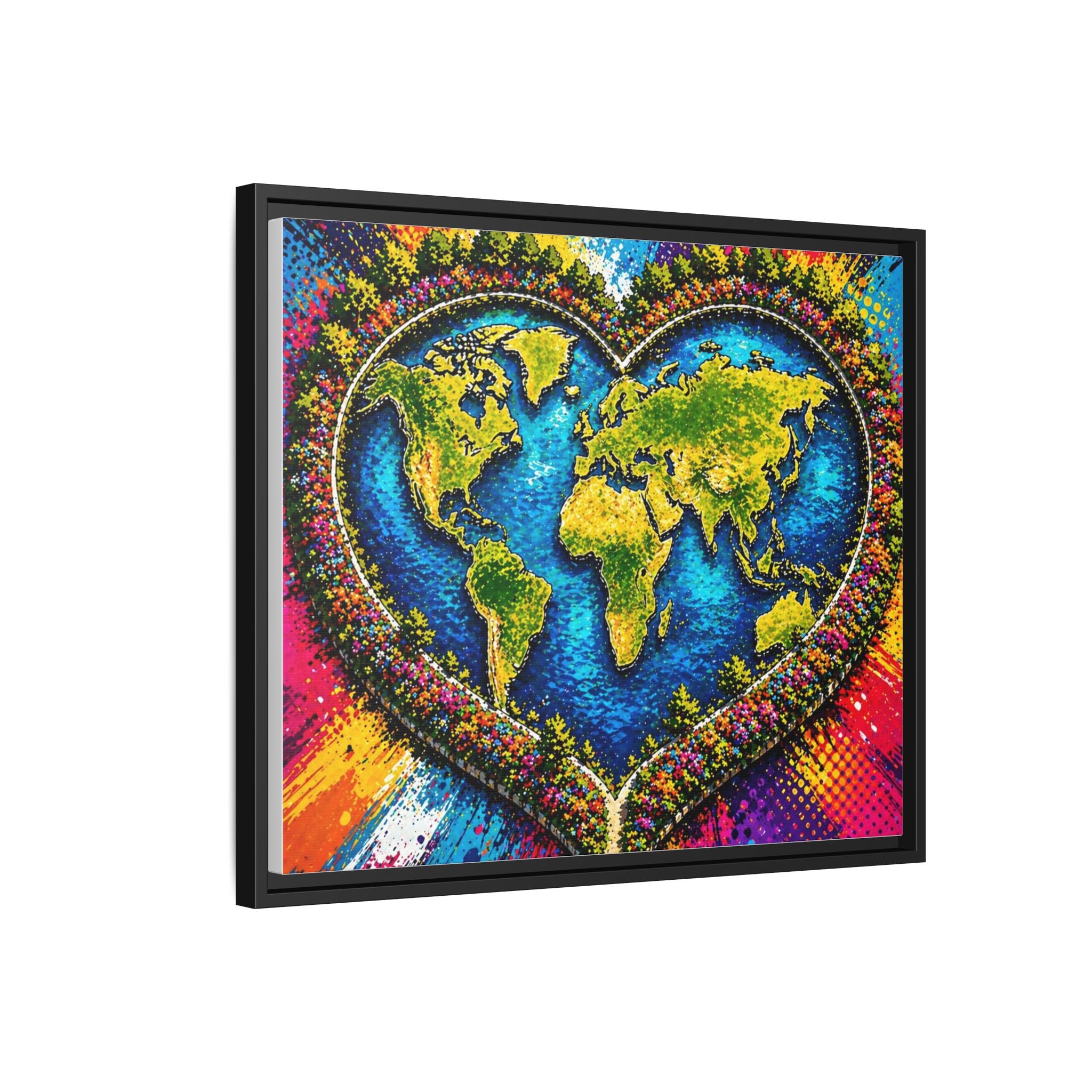 LinkHearts™ Framed Matte Canvas Wall Art — Multi‑Color